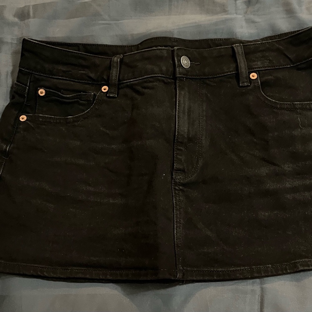 American Eagle Outfitters Black Denim Mini Skirt